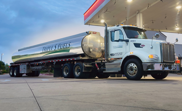 Triple S Fuels tanker at fuel terminal